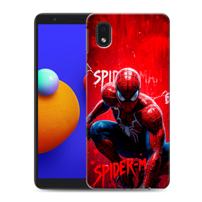 Силиконовый противоударный чехол на Samsung Galaxy A01 Core с принтом Spiderman Человек паук Силиконовый противоударный чехол на Samsung Galaxy A01 Core с принтом Spiderman Человек паук