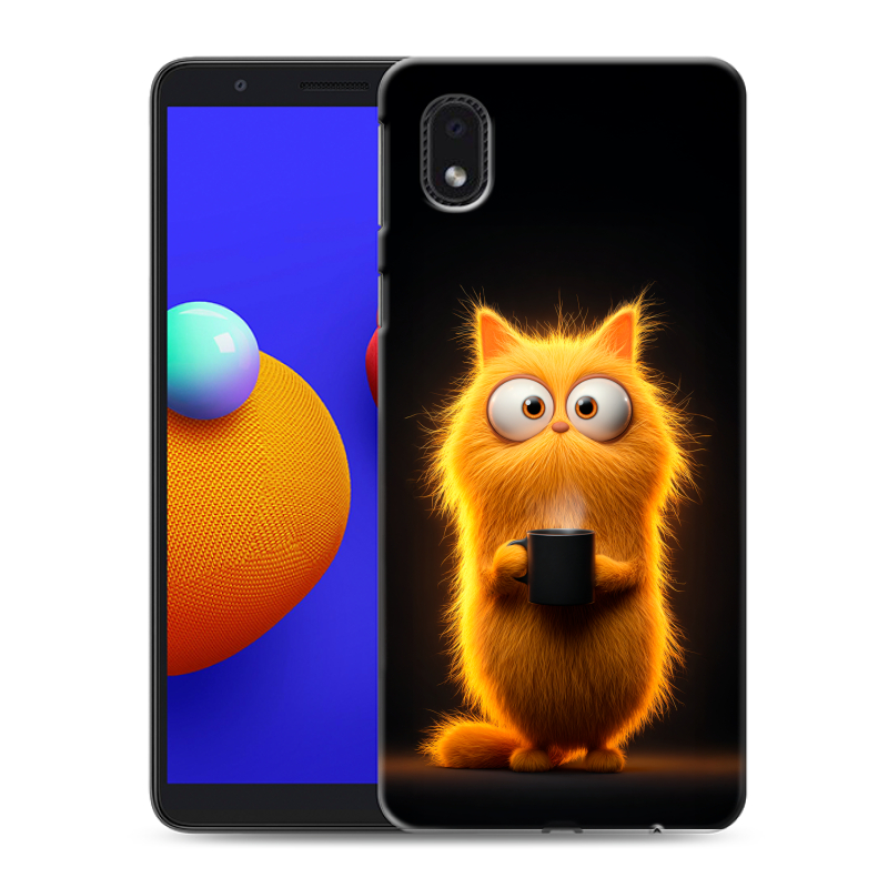 Силиконовый противоударный чехол на Samsung Galaxy A01 Core с принтом Смешной кот Силиконовый противоударный чехол на Samsung Galaxy A01 Core с принтом Смешной кот