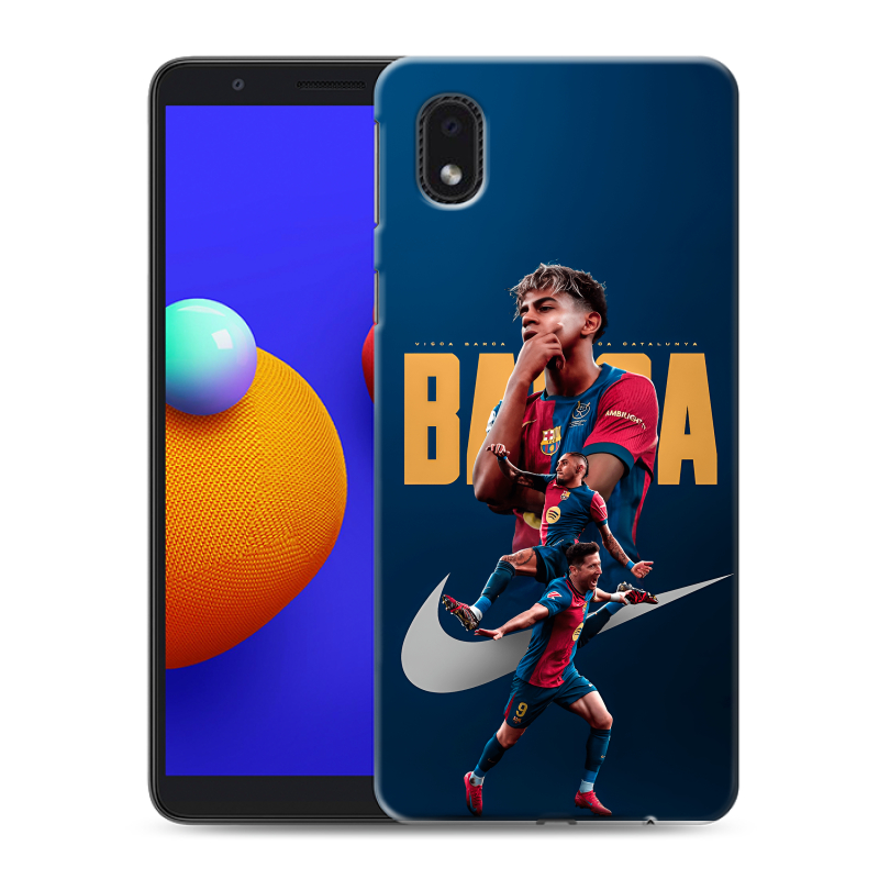 Силиконовый противоударный чехол на Samsung Galaxy A01 Core с принтом Барселона Barca Yamal Силиконовый противоударный чехол на Samsung Galaxy A01 Core с принтом Барселона Barca Yamal