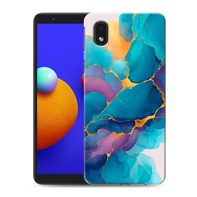 Силиконовый противоударный чехол на Samsung Galaxy A01 Core с принтом Мрамор блестки Силиконовый противоударный чехол на Samsung Galaxy A01 Core с принтом Мрамор блестки