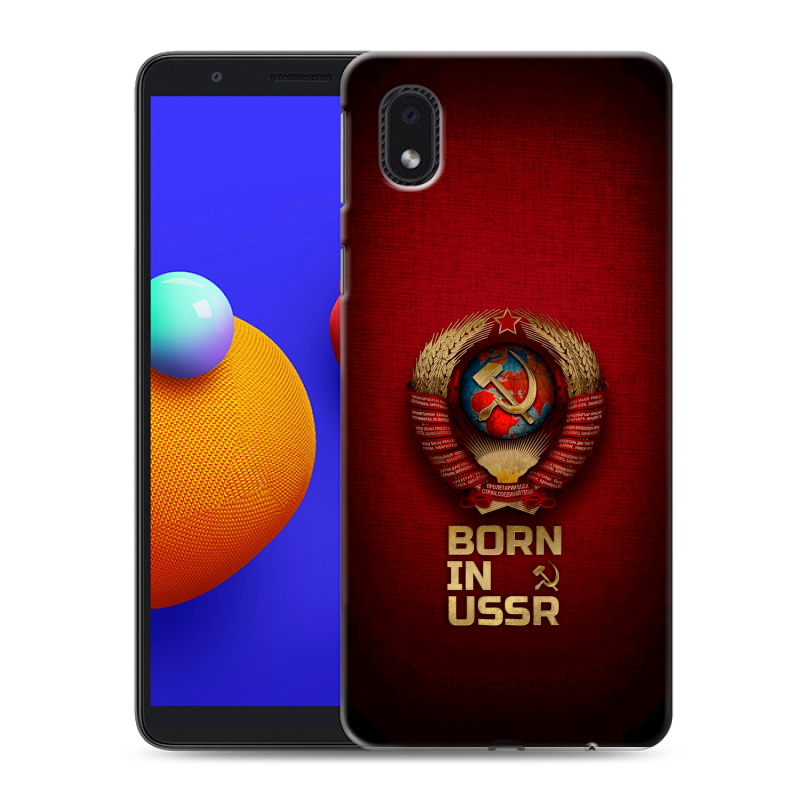 Силиконовый чехол на Samsung Galaxy A01 Core с принтом Флаг Герб СССР Силиконовый чехол на Samsung Galaxy A01 Core с принтом Флаг Герб СССР