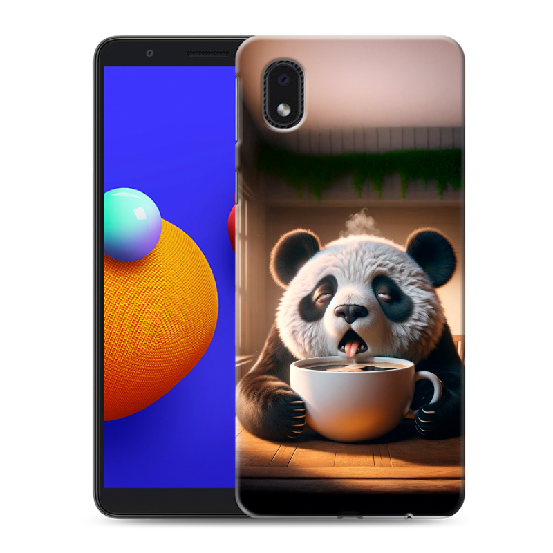 Пластиковый чехол на Samsung Galaxy A01 Core с принтом смешная панда Пластиковый чехол на Samsung Galaxy A01 Core с принтом смешная панда