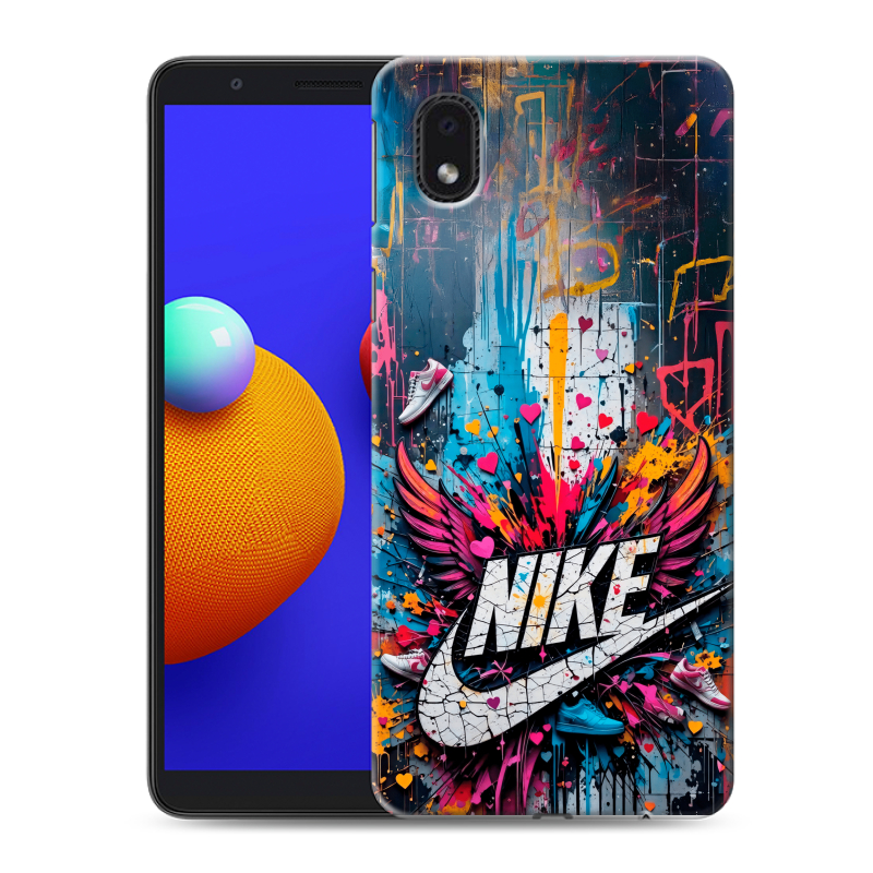Силиконовый противоударный чехол на Samsung Galaxy A01 Core с принтом Nike Найк Силиконовый противоударный чехол на Samsung Galaxy A01 Core с принтом Nike Найк