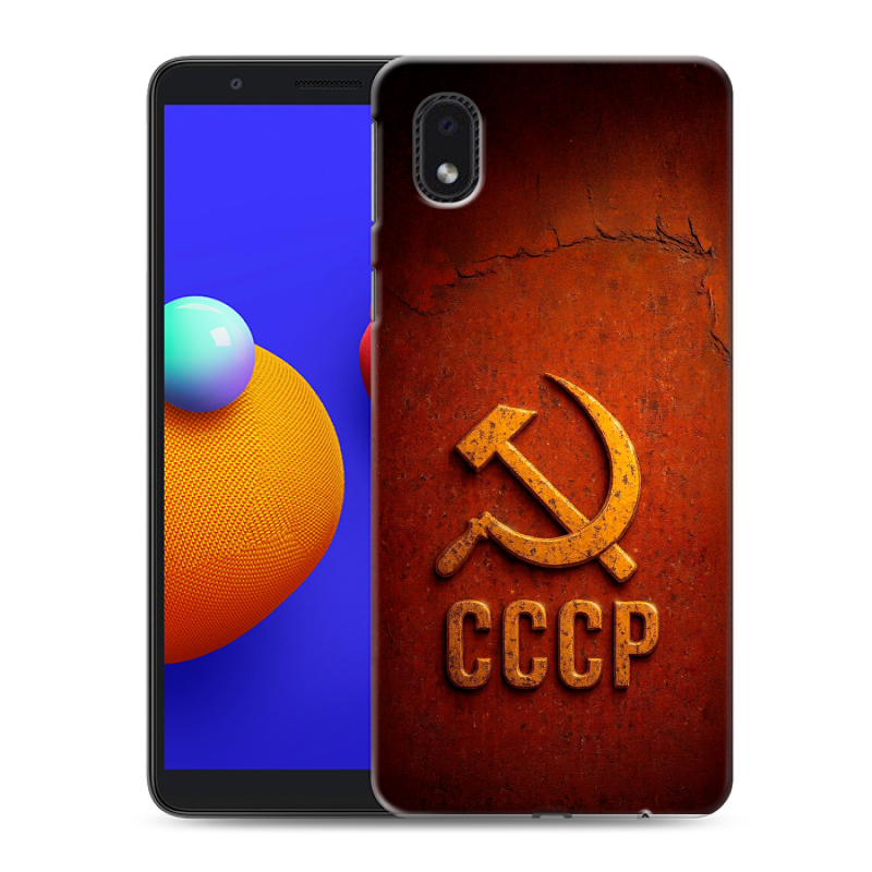 Силиконовый чехол на Samsung Galaxy A01 Core с принтом Флаг Герб СССР Силиконовый чехол на Samsung Galaxy A01 Core с принтом Флаг Герб СССР