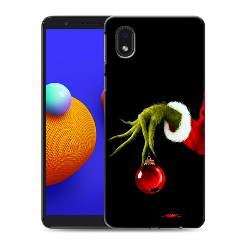 Пластиковый чехол на Samsung Galaxy A01 Core с принтом Новый год Гринч Пластиковый чехол на Samsung Galaxy A01 Core с принтом Новый год Гринч