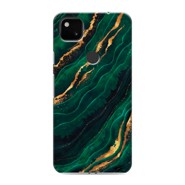Силиконовый чехол на Google Pixel 4a с принтом Мрамор зеленое золото Силиконовый чехол на Google Pixel 4a с принтом Мрамор зеленое золото