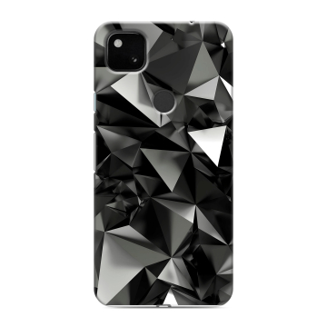 Силиконовый чехол на Google Pixel 4a с принтом Черные кристаллы Силиконовый чехол на Google Pixel 4a с принтом Черные кристаллы