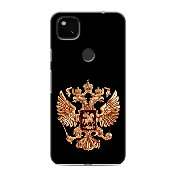 Силиконовый чехол на Google Pixel 4a с принтом Герб России золотой Силиконовый чехол на Google Pixel 4a с принтом Герб России золотой