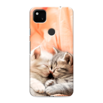 Силиконовый чехол на Google Pixel 4a с принтом Котята