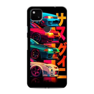 Силиконовый чехол на Google Pixel 4a с принтом Гоночные машины Силиконовый чехол на Google Pixel 4a с принтом Гоночные машины