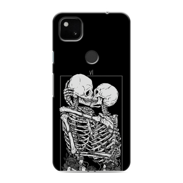 Силиконовый чехол на Google Pixel 4a с принтом Поцелуй скелетов Силиконовый чехол на Google Pixel 4a с принтом Поцелуй скелетов