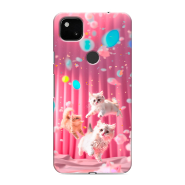 Силиконовый чехол на Google Pixel 4a с принтом милые котики