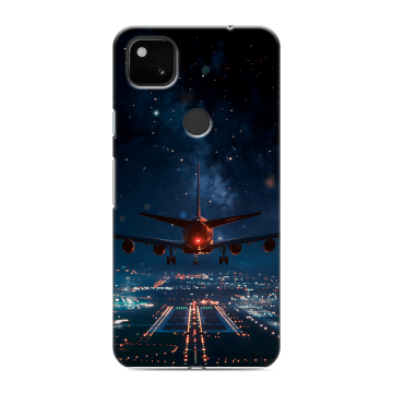 Силиконовый чехол на Google Pixel 4a с принтом самолет