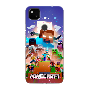 Силиконовый чехол на Google Pixel 4a с принтом Майнкрафт Minecraft Силиконовый чехол на Google Pixel 4a с принтом Майнкрафт Minecraft