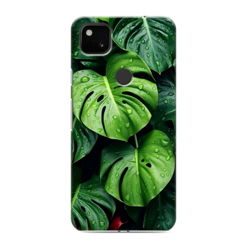 Силиконовый чехол на Google Pixel 4a с принтом Листья