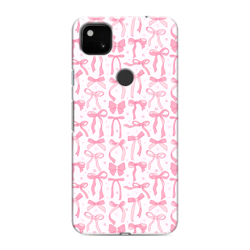Силиконовый чехол на Google Pixel 4a с принтом Розовые бантики