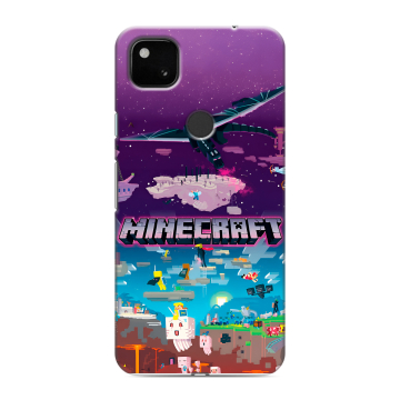 Силиконовый чехол на Google Pixel 4a с принтом Майнкрафт Minecraft Силиконовый чехол на Google Pixel 4a с принтом Майнкрафт Minecraft