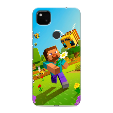 Силиконовый чехол на Google Pixel 4a с принтом Майнкрафт Minecraft Силиконовый чехол на Google Pixel 4a с принтом Майнкрафт Minecraft