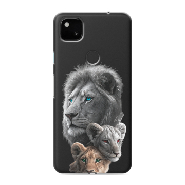 Силиконовый чехол на Google Pixel 4a с принтом Львы