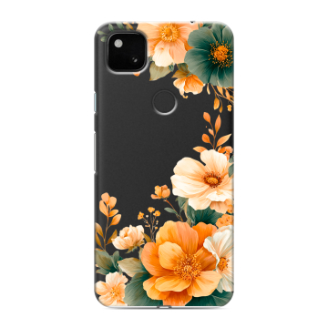 Силиконовый чехол на Google Pixel 4a с принтом Цветы принт