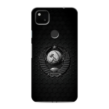 Силиконовый чехол на Google Pixel 4a с принтом Герб Флаг СССР Силиконовый чехол на Google Pixel 4a с принтом Герб Флаг СССР