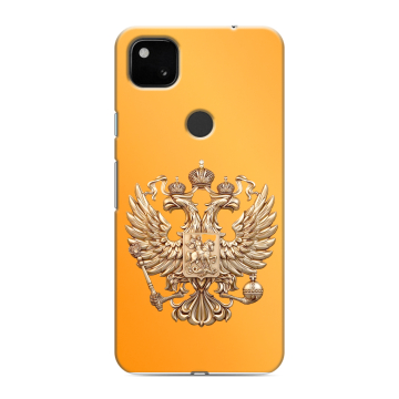 Силиконовый чехол на Google Pixel 4a с принтом Герб Флаг России