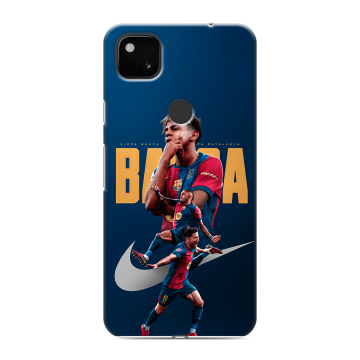 Силиконовый чехол на Google Pixel 4a с принтом Барселона Barca Yamal Силиконовый чехол на Google Pixel 4a с принтом Барселона Barca Yamal