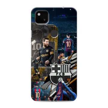 Силиконовый чехол на Google Pixel 4a с принтом Messi Barcelona Силиконовый чехол на Google Pixel 4a с принтом Messi Barcelona