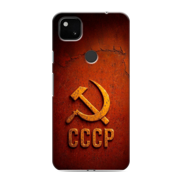 Силиконовый чехол на Google Pixel 4a с принтом Флаг Герб СССР Силиконовый чехол на Google Pixel 4a с принтом Флаг Герб СССР