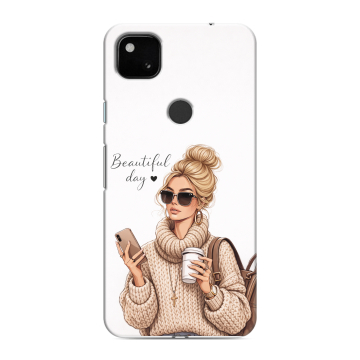Силиконовый чехол на Google Pixel 4a с принтом женский Силиконовый чехол на Google Pixel 4a с принтом женский