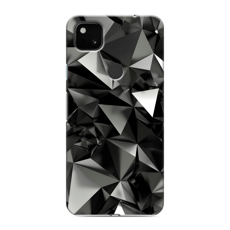 Силиконовый чехол на Google Pixel 4a с принтом Черные кристаллы Силиконовый чехол на Google Pixel 4a с принтом Черные кристаллы
