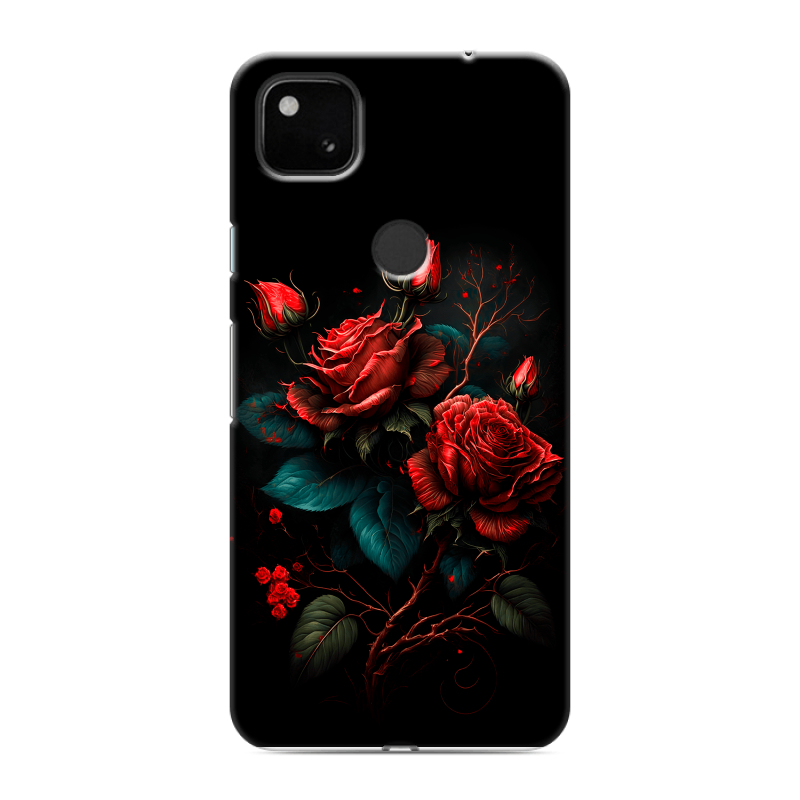 Силиконовый чехол на Google Pixel 4a с принтом Розы красные Силиконовый чехол на Google Pixel 4a с принтом Розы красные