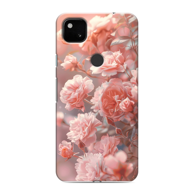 Пластиковый чехол на Google Pixel 4a с принтом Розовые розы Пластиковый чехол на Google Pixel 4a с принтом Розовые розы