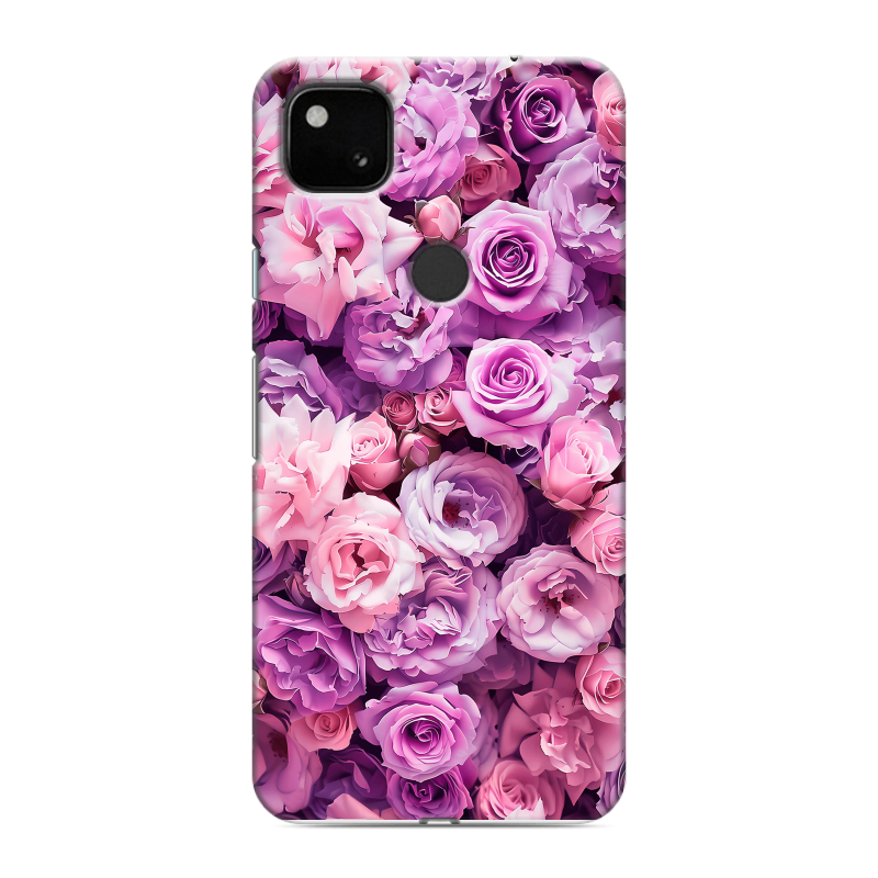 Силиконовый чехол на Google Pixel 4a с принтом лавандовые розы Силиконовый чехол на Google Pixel 4a с принтом лавандовые розы