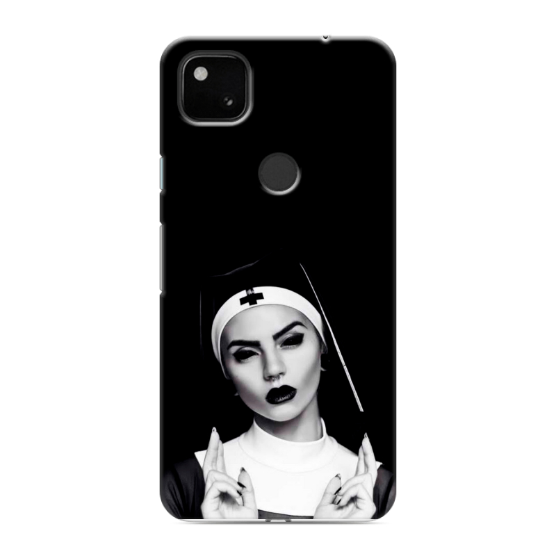 Силиконовый чехол на Google Pixel 4a с принтом монашка Силиконовый чехол на Google Pixel 4a с принтом монашка