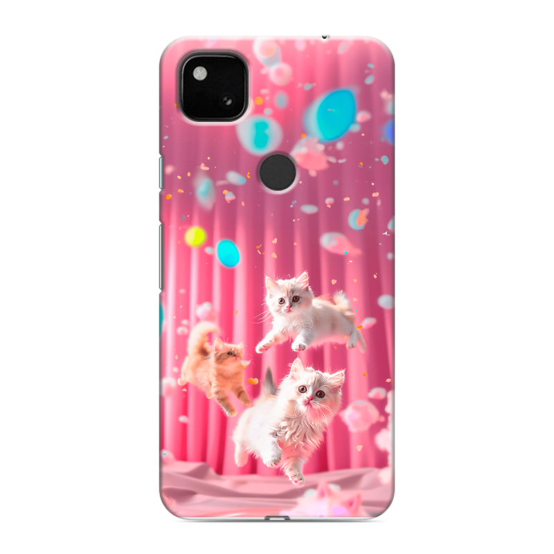 Силиконовый чехол на Google Pixel 4a с принтом милые котики Силиконовый чехол на Google Pixel 4a с принтом милые котики