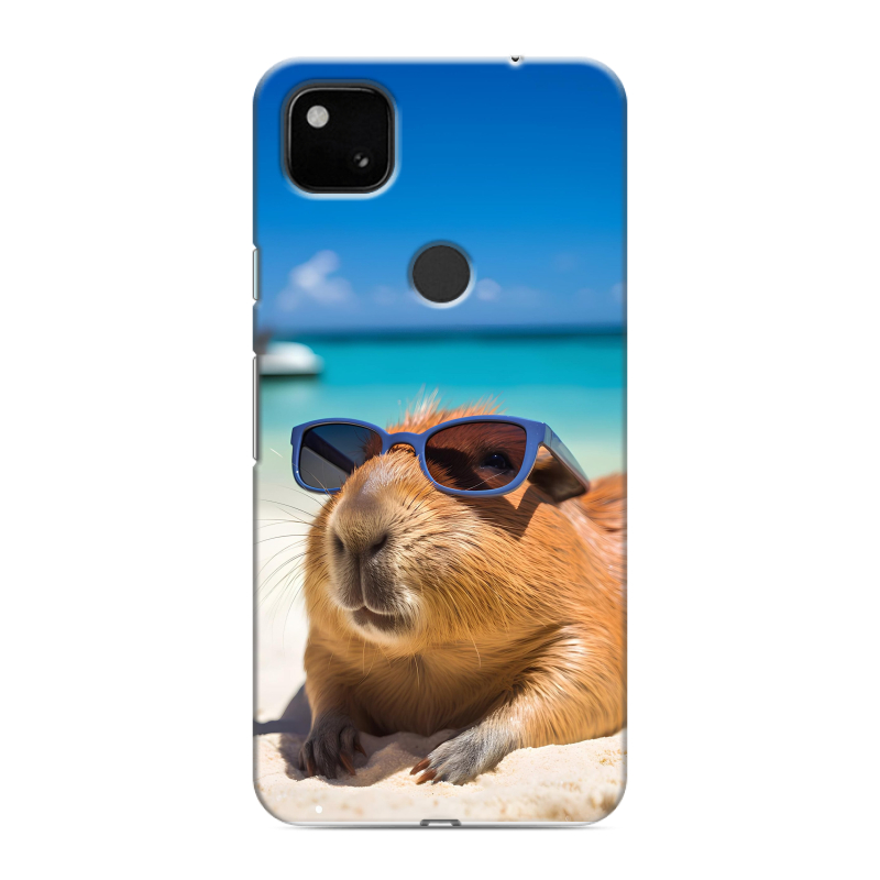 Силиконовый чехол на Google Pixel 4a с принтом Капибара Силиконовый чехол на Google Pixel 4a с принтом Капибара