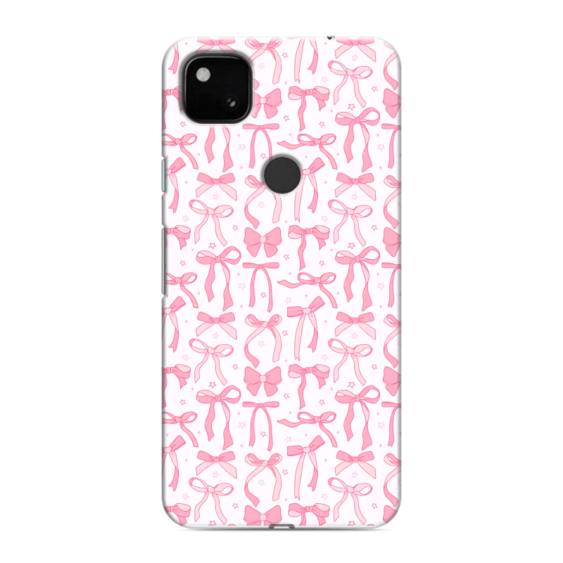 Силиконовый чехол на Google Pixel 4a с принтом Розовые бантики Силиконовый чехол на Google Pixel 4a с принтом Розовые бантики