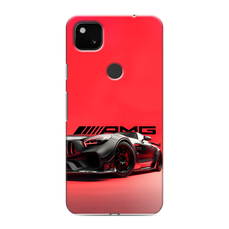 Пластиковый чехол на Google Pixel 4a с принтом Мерседес Mercedes AMG Пластиковый чехол на Google Pixel 4a с принтом Мерседес Mercedes AMG