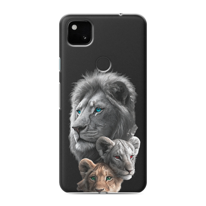 Силиконовый чехол на Google Pixel 4a с принтом Львы Силиконовый чехол на Google Pixel 4a с принтом Львы