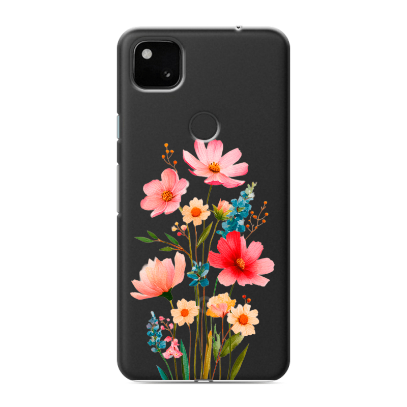 Силиконовый чехол на Google Pixel 4a с принтом Цветы Силиконовый чехол на Google Pixel 4a с принтом Цветы