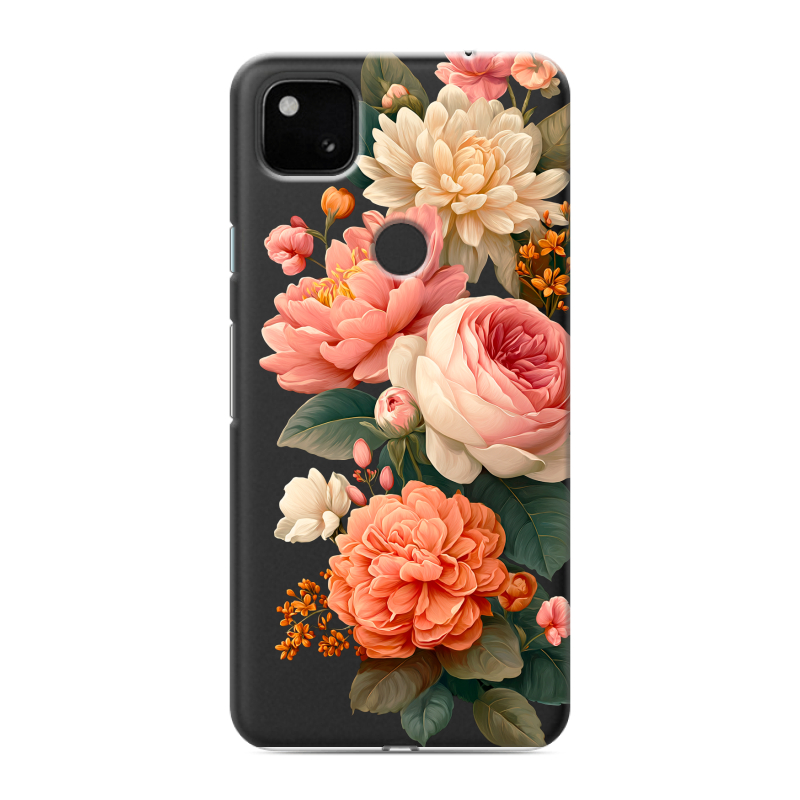 Пластиковый чехол на Google Pixel 4a с принтом цветы Пластиковый чехол на Google Pixel 4a с принтом цветы