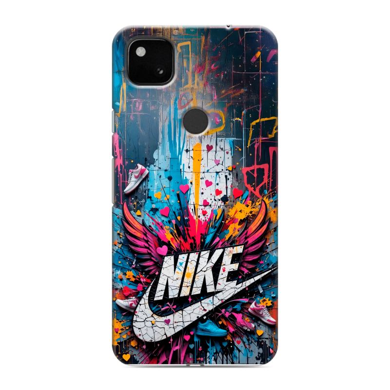 Пластиковый чехол на Google Pixel 4a с принтом Nike Найк Пластиковый чехол на Google Pixel 4a с принтом Nike Найк