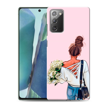 Силиконовый чехол на Samsung Galaxy Note 20 с принтом Девушка и букет Силиконовый чехол на Samsung Galaxy Note 20 с принтом Девушка и букет
