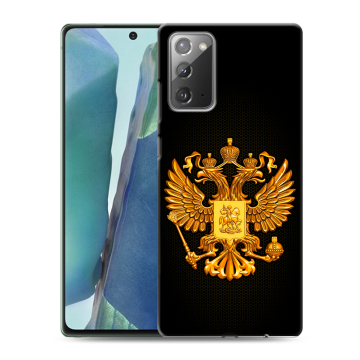 Силиконовый чехол на Samsung Galaxy Note 20 с принтом Герб России желтый Силиконовый чехол на Samsung Galaxy Note 20 с принтом Герб России желтый