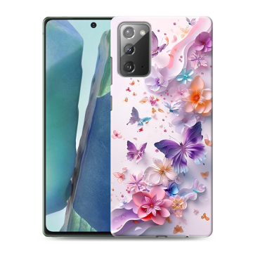 Силиконовый чехол на Samsung Galaxy Note 20 с принтом цветы бабочки