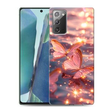 Силиконовый чехол на Samsung Galaxy Note 20 с принтом бабочки розовые Силиконовый чехол на Samsung Galaxy Note 20 с принтом бабочки розовые