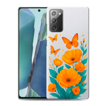 Силиконовый чехол на Samsung Galaxy Note 20 с принтом цветы бабочки