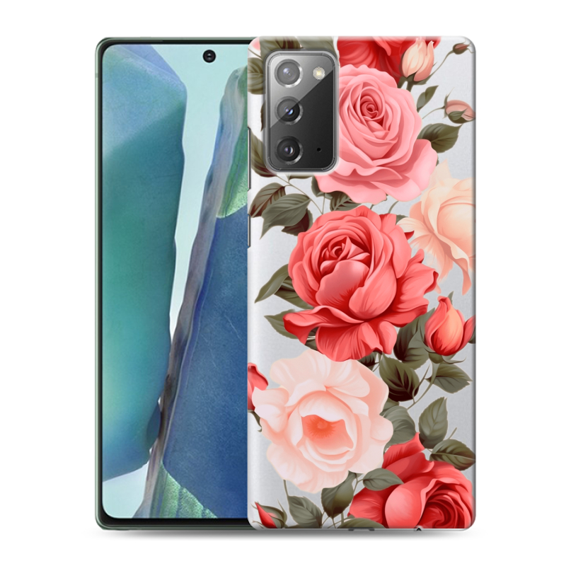 Пластиковый чехол на Samsung Galaxy Note 20 с принтом Розы Пластиковый чехол на Samsung Galaxy Note 20 с принтом Розы