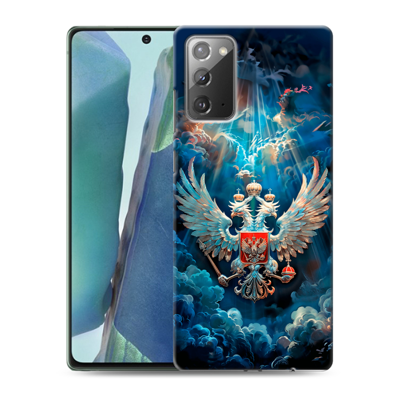 Силиконовый чехол на Samsung Galaxy Note 20 с принтом Герб флаг России Силиконовый чехол на Samsung Galaxy Note 20 с принтом Герб флаг России